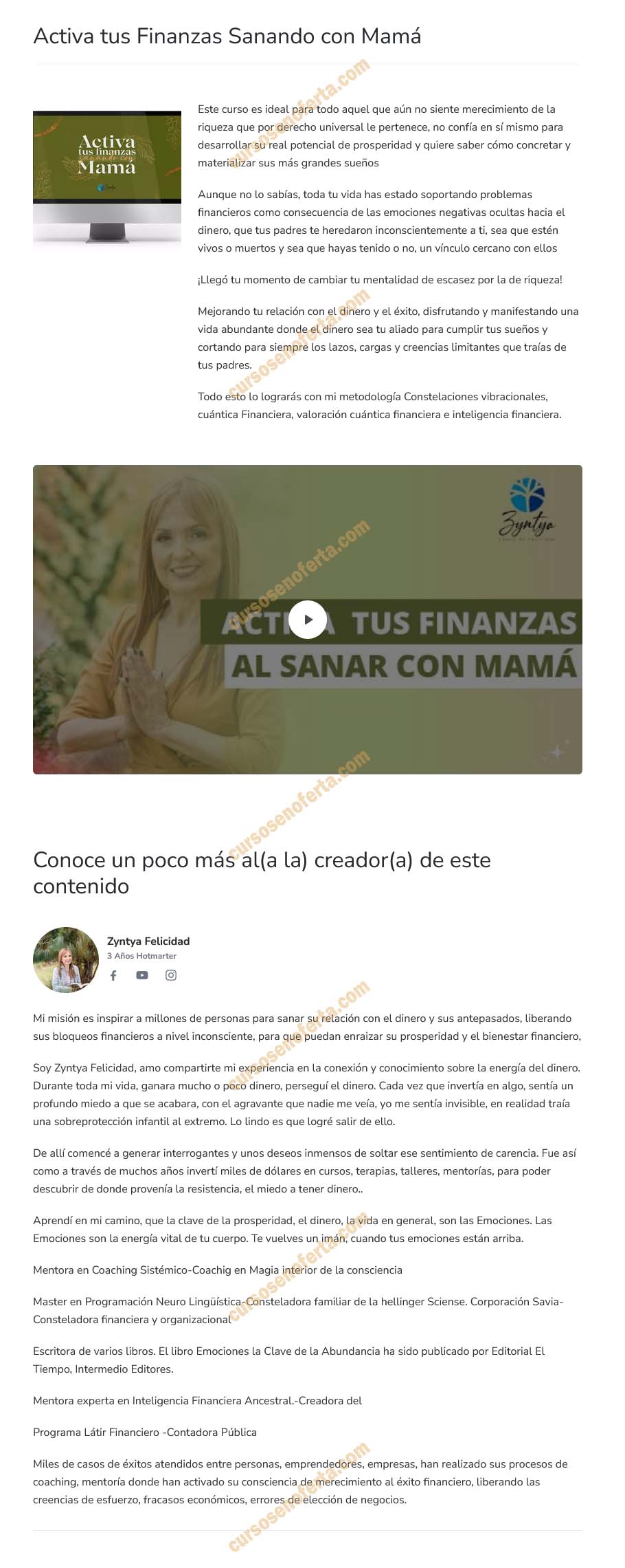 Activa tus finanzas sanando con mamá – Zyntya Felicidad 2 Activa tus finanzas sanando con mamá