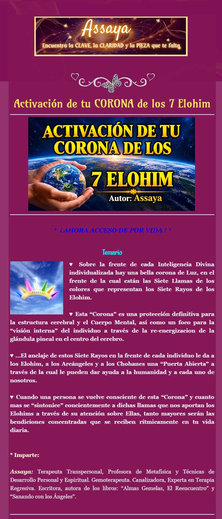 Activación de tu Corona de los 7 Elohim – Assaya 3 Activación de tu Corona de los 7 Elohim – Assaya activacion de tu corona de los 7 elohim assaya 6adbe09d2302b