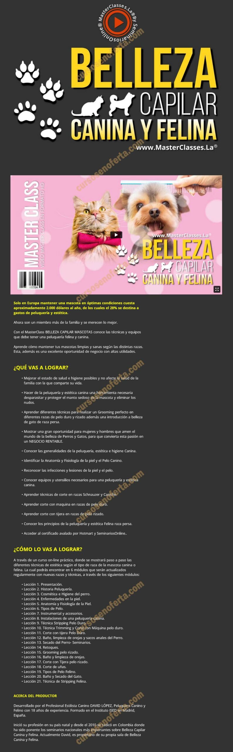 Belleza capilar canina y felina – David López 2 Belleza capilar canina y felina