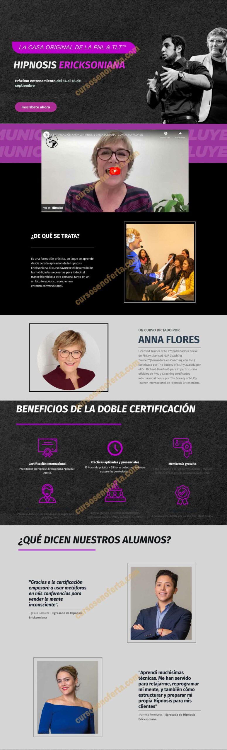 Certificación Internacional Hipnosis Ericksoniana – AHPNL 3 Certificación Internacional Hipnosis Ericksoniana - ahpnl