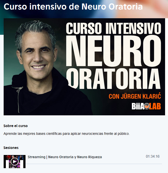 Curso intensivo de Neuro Oratoria – Jurgen Klaric 2 Curso intensivo de Neuro Oratoria