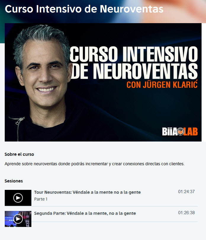 Curso Intensivo de Neuroventas – Jurgen Klaric 2 Curso Intensivo de Neuroventas