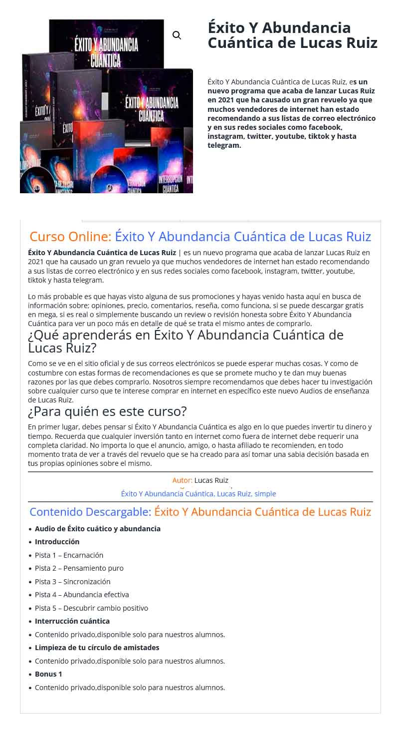 Éxito y abundancia cuántica – Lucas Ruiz 3 Éxito y abundancia cuántica