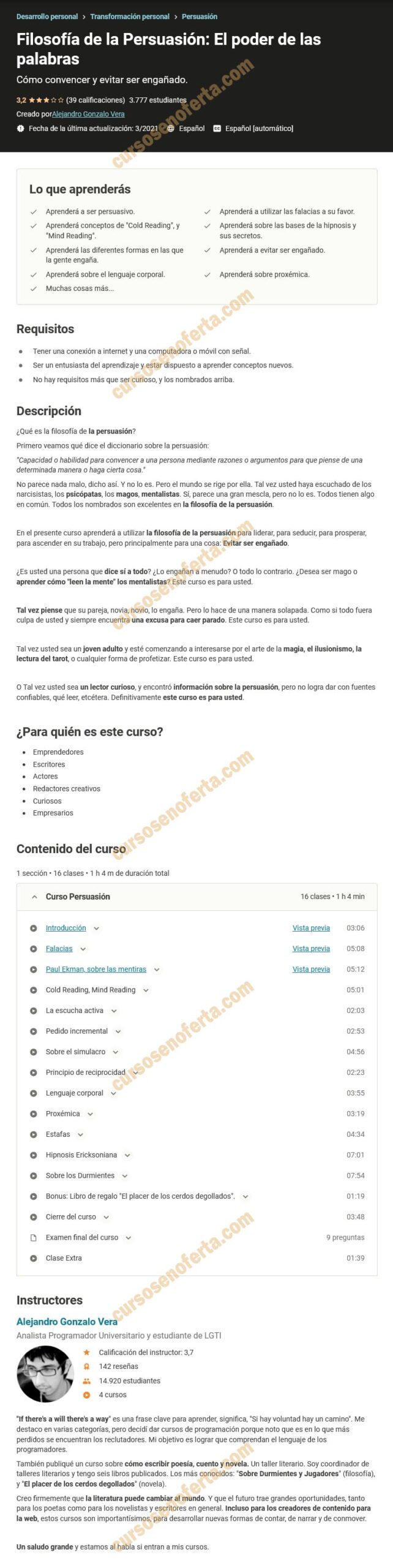 Filosofía de la Persuasión El poder de las palabras – Alejandro Gonzalo Vera 2 Filosofía de la Persuasión - El poder de las palabras