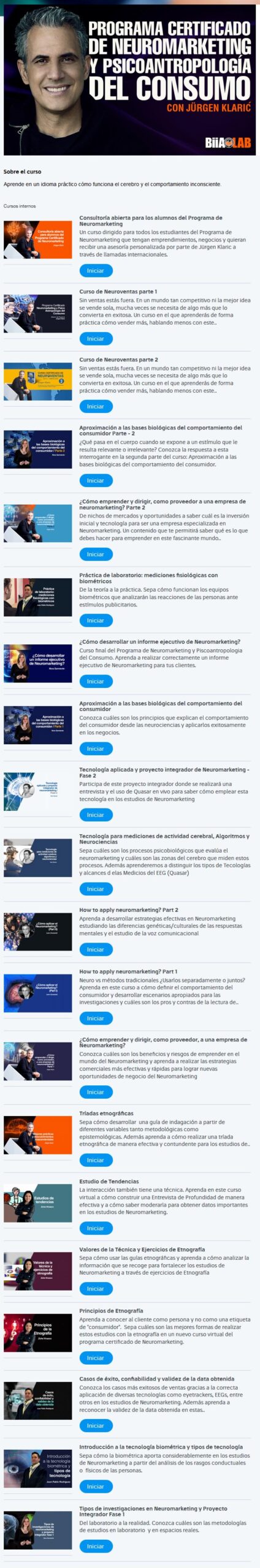Programa Certificado de Neuromarketing y Psico Antropologia del Consumo – Jurgen Klaric 2 Programa Certificado de Neuromarketing y Psico Antropologia del Consumo