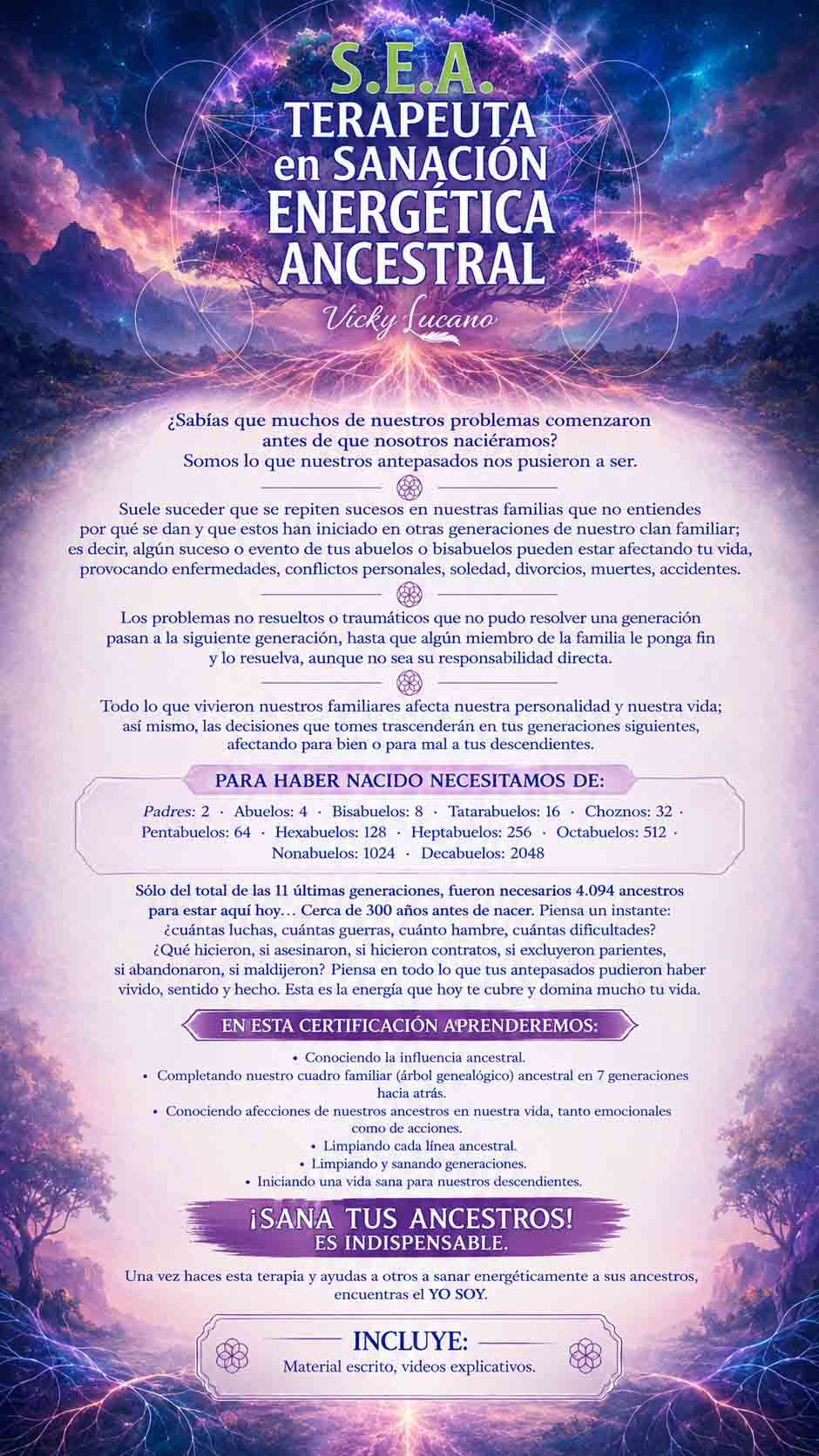 Terapeuta en Sanación Energética Ancestral (S.E.A) – Vicky Lozano terapeuta en sanacion energetica ancestral s e a vicky lozano 6adbd11bee6b7