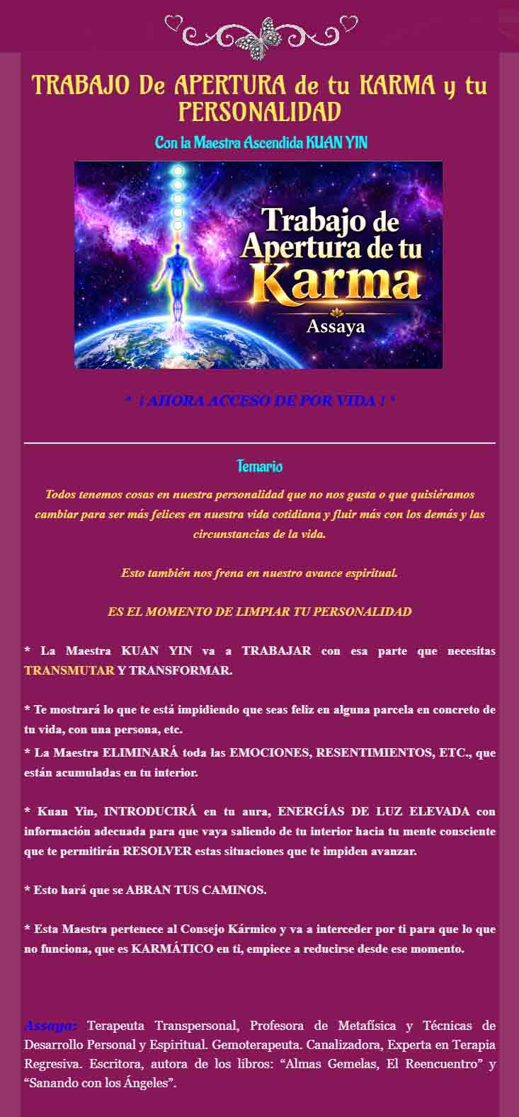 Trabajo de Apertura de tu Karma – Assaya 3 Trabajo de Apertura de tu Karma – Assaya trabajo de apertura de tu karma assaya 6adbd8e8053bb
